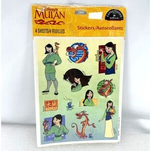 Hallmark Expressions Disney Mulan 4-Sheet Sealed Stickers Pack Mushu Collectible